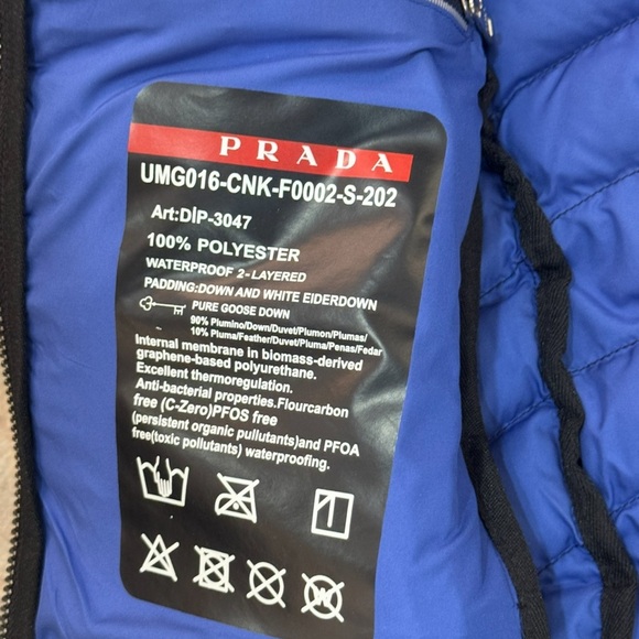 Prada Black Puffer Jacket with Blue Lining - Picture 8 of 10